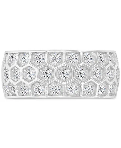 Macy's Cubic Zirconia Honeycomb Band Ring In Sterling Silver