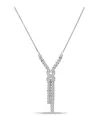 Macy's Cubic Zirconia Infinity Frontal Drop Adjustable Necklace (6.6 Ct. T.w.) In 18k Sterling Silver Or St In Sterling Silver