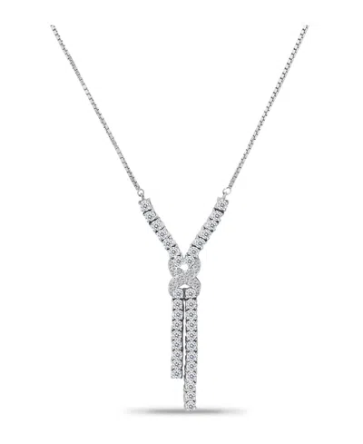 Macy's Cubic Zirconia Infinity Frontal Drop Adjustable Necklace (6.6 Ct. T.w.) In 18k Sterling Silver Or St