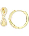 Macy's Cubic Zirconia Infinity Small Hoop Earrings 14k Gold-plated Sterling Silver, 0.63" In Gold