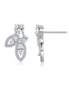 Macy's Cubic Zirconia Leaf Dangle Drop Earrings In Silver