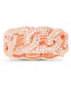 Macy's Cubic Zirconia Link Eternity Ring (4 Ct. T.w.) In 14 Karat Rose Gold Over Sterling Silver In Rose Gold Over Silver