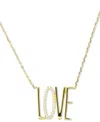 Macy's Cubic Zirconia Love Pendant Necklace, 16" + 2" Extender In Gold