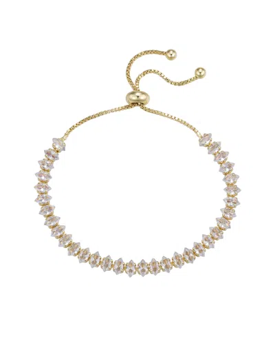 Macy's Cubic Zirconia Marquise Adjustable Bracelet In Gold
