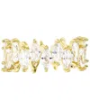 Macy's Cubic Zirconia Marquise Cluster Band In 14k Gold-plated Sterling Silver In Gold