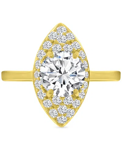 Macy's Cubic Zirconia Marquise Ring (4-3/8 Ct. T.w.) In 14k Gold Over Sterling Silver