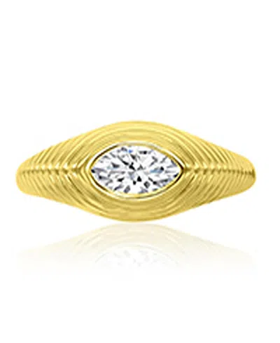 Macy's Cubic Zirconia Marquise Ring In 14k Yellow Gold Over Sterling Silver In Neutral