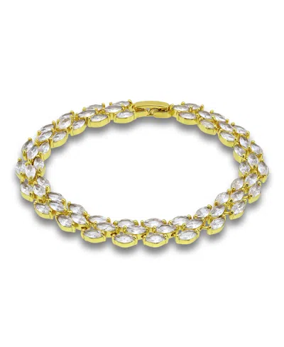 Macy's Cubic Zirconia Marquise Stone 3 Row Bracelet In Gold