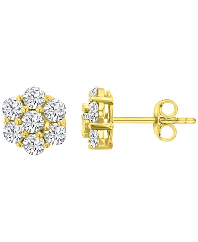 Macy's Cubic Zirconia Micro Pave Cluster Stud Earrings In Pink
