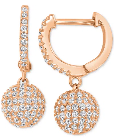 Macy's Cubic Zirconia Micro-pave Dangle Small Huggie Hoop Earrings