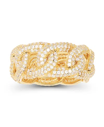 Macy's Cubic Zirconia Micropave Chain Link Ring In Gold
