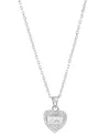 Macy's Cubic Zirconia Mixed Cut Heart Pendant Necklace (1/2 Ct. T.w.) In Sterling Silver (also Available In In Silver