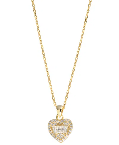 Macy's Cubic Zirconia Mixed Cut Heart Pendant Necklace (1/2 Ct. T.w.) In Sterling Silver (also Available In In Gold