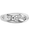MACY'S CUBIC ZIRCONIA MOON & STARS CELESTIAL POLISHED DOME RING