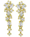 Macy's Cubic Zirconia Multi-shape Dangle Drop Earrings In Sterling Silver, Created For  In Gold
