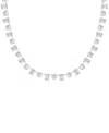 Macy's Cubic Zirconia Multi Shaped Tennis Necklace 18" In Fine Silver Plate In Silver