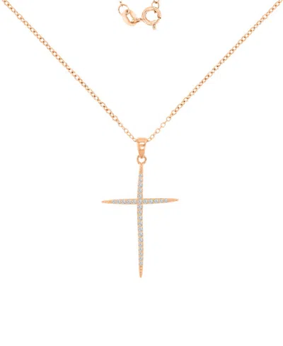 Macy's Cubic Zirconia Necklace (0.303 Ct.t.w.) In 14k Rose Gold Over Sterling Silver