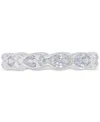 Macy's Cubic Zirconia Oval Scallop Edge Eternity Band In Sterling Silver In Sterling Silver