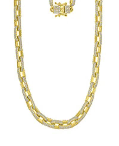 Macy's Cubic Zirconia Paper Clip Chain Necklace In Gold