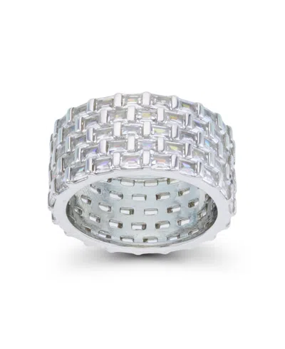 Macy's Cubic Zirconia Pave Baguette Cut 5-row Eternity Ring In Gray