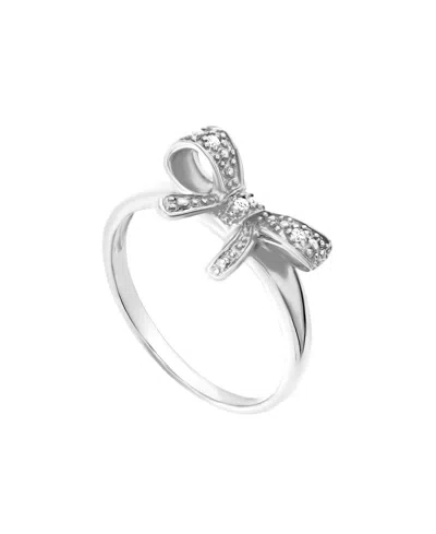 Macy's Cubic Zirconia Pave Bow Ring In Gray