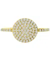 Macy's Cubic Zirconia Pave Circle Cluster Ring In 14k Gold-plated Sterling Silver In Gold