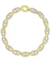 Macy's Cubic Zirconia Pave Mariner Link Chain Bracelet In Gold