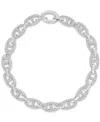 Macy's Cubic Zirconia Pave Mariner Link Chain Bracelet In Silver