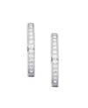 Macy's Cubic Zirconia Pave Round Hoop Earrings In Silver