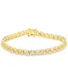 MACY'S CUBIC ZIRCONIA PEAR & ROUND TENNIS BRACELET IN 14K GOLD-PLATED STERLING SILVER