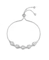 Macy's Cubic Zirconia Pear Link Adjustable Bracelet In Silver