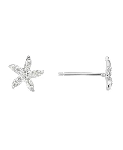 Macy's Cubic Zirconia Petite Starfish Stud Earrings In Silver