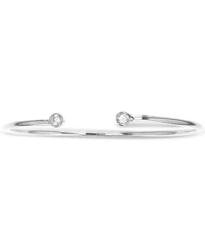Macy's Cubic Zirconia Polished Cuff Bracelet In Silver