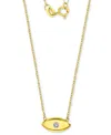 Macy's Cubic Zirconia Polished Evil Eye Pendant Necklace In 14k Gold-plated Sterling Silver, 16" + 2" Exten In Gold