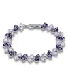 Macy's Cubic Zirconia Purple Clear Alternate Link Bracelet In Purple