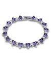 Macy's Cubic Zirconia Purple Clear Heart Alternate Bracelet In Purple