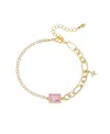 Macy's Cubic Zirconia Rectangle Half Design Bracelet In Gold