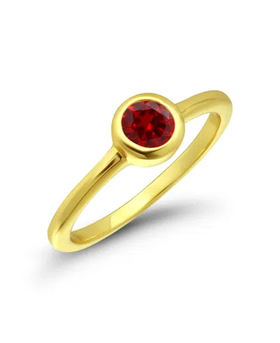 Macy's Cubic Zirconia Red Bezel-set Round Statement Ring In Gold