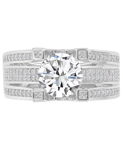 Macy's Cubic Zirconia Ring (3.46 Ct.t.w.) In Sterling Silver In Rhodium