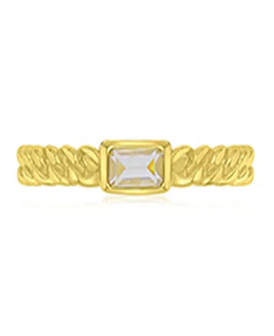 Macy's Cubic Zirconia Ring In 14k Yellow Gold Over Sterling Silver In Pink