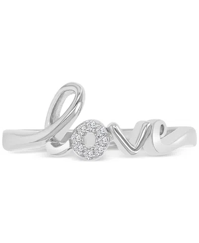 Macy's Cubic Zirconia Ring In Sterling Silver In Rhodium