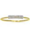 Macy's Cubic Zirconia Rondelle Woven Link Cuff Bracelet In Gold
