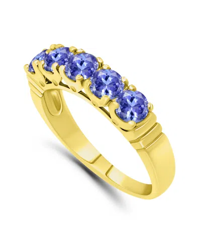 Macy's Cubic Zirconia Round 5 Stone Silver Plate Ring Or 18k Gold Plate