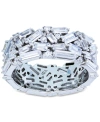 MACY'S CUBIC ZIRCONIA ROUND & BAGUETTE CLUSTER ALL-AROUND STATEMENT RING