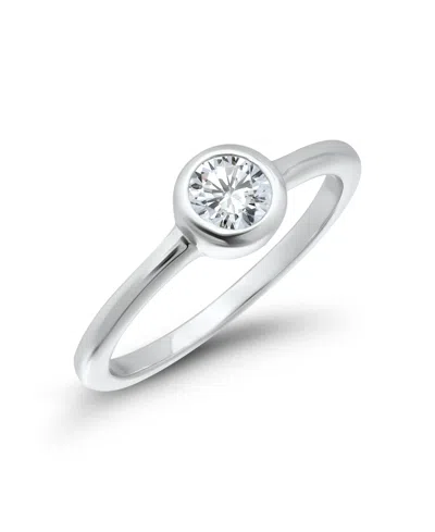 Macy's Cubic Zirconia Round Bezel Setting Ring In Silver