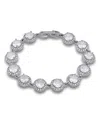 Macy's Cubic Zirconia Round Halo Link Bracelet In Silver