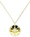 Macy's Cubic Zirconia Sand Dollar Pendant Necklace In 14k Gold-plated Sterling Silver, 18" +2" Extender In Gold