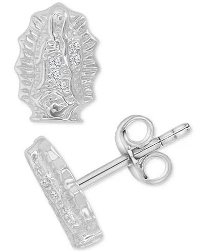 Macy's Cubic Zirconia Sculptural Stud Earrings In Sterling Silver