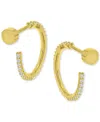 Macy's Cubic Zirconia Small Hoop Earrings (1/2 Ct. T.w.) In 14k Gold-plated Sterling Silver, 0.62" In Gold