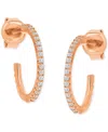 Macy's Cubic Zirconia Small Hoop Earrings (1/2 Ct. T.w.) In 14k Gold-plated Sterling Silver, 0.62"